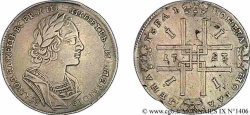 RUSSIE - PIERRE Ier LE GRAND Rouble, groupe II 1723 Moscou