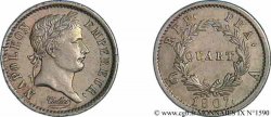 Quart de franc Napoléon tête laurée, République française 1807 Paris F.161/1