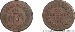 Un décime à l’N couronnée 1814 Strasbourg F.131/4