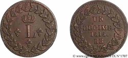 Un décime à l’L couronnée 1815 Strasbourg F.132A/3