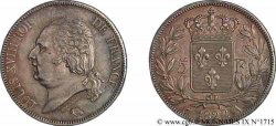 5 francs Louis XVIII, tête nue 1822 Paris F.309/68