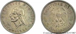 TROISIÈME REICH 5 Mark, 175e anniversaire de la naissance de Frédéric Schiller 1934 Stuttgart