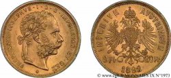 AUTRICHE - FRANÇOIS-JOSEPH Ier 8 florins ou 20 francs or 1892 Vienne
