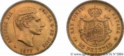 ESPAGNE - ROYAUME D ESPAGNE - ALPHONSE XII 25 pesetas 1877 Madrid