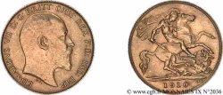 GRANDE-BRETAGNE - ÉDOUARD VII Demi-souverain, (Half sovereign) 1910 Londres