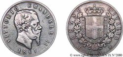 ITALIE - ROYAUME D ITALIE - VICTOR-EMMANUEL II 5 lires 1861 Turin