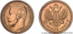 RUSSIA - NICOLAS II 15 roubles or, (40 francs or), petite tête 1897 Saint-Pétersbourg