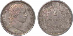 2 francs Napoléon Ier tête laurée, République française 1808 Paris F.254/3