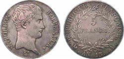 5 francs Napoléon empereur calendrier révolutionnaire 1805 Paris F.303/2