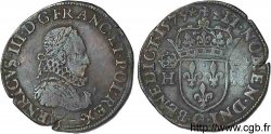 HENRI III Teston 3e type, col fraisé 1575 Poitiers