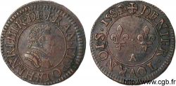 HENRI III Denier tournois, 1er type de Paris 1582 Paris, Moulin des Étuves TTB