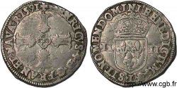 HENRI IV LE GRAND Quart d écu, croix feuillue de face 1591 Bayonne