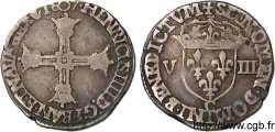 HENRI IV LE GRAND Huitième d écu, croix batonnée et couronnée de face 1607 Saint-Lô