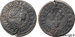 LOUIS XIII LE JUSTE Double tournois, buste viril barbu et drapé, de Lyon 1630 Lyon
