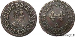 LOUIS XIII LE JUSTE Denier tournois, type de Paris 1617 Paris