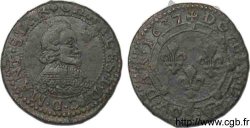 ARDENNES - PRINCIPAUTY OF ARCHES-CHARLEVILLE - CHARLES I OF GONZAGUE Double tournois col fraisé, légende française