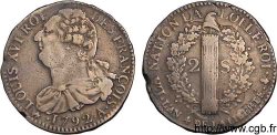 LOUIS XVI (MONARQUE CONSTITUTIONNEL) 2 sols dit au faisceau , type FRANÇOIS 1792 Paris