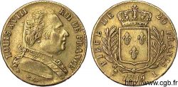 20 francs or Louis XVIII, buste habillé 1815 Bayonne F.517/15