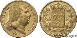 20 francs or Louis XVIII, tête nue 1822 Lille F.519/28