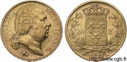 20 francs or Louis XVIII, tête nue 1823 Paris F.519/29