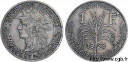 GUADELOUPE Essai 20 pans de 1 franc en vieil argent 1903 Paris SUP