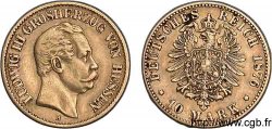 ALLEMAGNE - GRAND-DUCHÉ DE HESSE - LOUIS III 10 marks or, 2e type 1876 Darmstadt