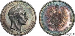 ALLEMAGNE - ROYAUME DE PRUSSE - GUILLAUME II 2 marks flan miroir 1888 Berlin