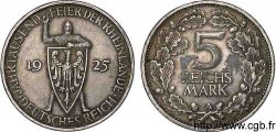 ALLEMAGNE - RÉPUBLIQUE DE WEIMAR 5 Marks, millénaire du Rhin 1925 Berlin TTB