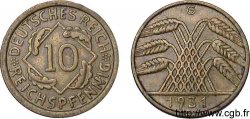 ALLEMAGNE - RÉPUBLIQUE DE WEIMAR 10 reichspfennig 1931 Karlsruhe TTB