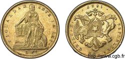 CHILE - REPUBLIC 2 pesos Or 1857 Santiago du Chili