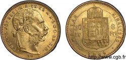 HONGRIE - ROYAUME DE HONGRIE - FRANÇOIS-JOSEPH Ier 20 francs or ou 8 forint, 2e type 1889 Kremnitz