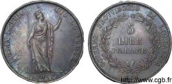 LOMBARDY - PROVISIONAL GOVERNMENT 5 lires 1848 Milan