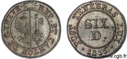 SWITZERLAND - REPUBLIC OF GENEVA Six deniers 1833 Genève