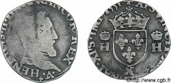 HENRI II Demi-teston à la tête nue, 5e type 1551 Villefranche-de-Rouergue