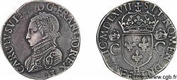 CHARLES IX Teston, 2e type 1567 (MDLXVII) La Rochelle