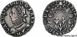 HENRY III. COINAGE AT THE NAME OF CHARLES IX Demi-teston, 10e type 1575 (MDLXXV) Toulouse