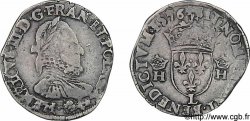 HENRI III Teston 3e type, col fraisé 1576 Bayonne