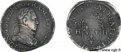 HENRI III Teston, 4e type, au col gaufré 1575 Nantes
