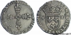 HENRY III Huitième d écu, croix de face 1587 Paris