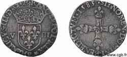HENRI III Huitième d écu, écu de face 1583 Tours