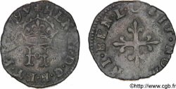 HENRI III Liard à l H couronnée 1579 Riom