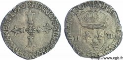 HENRI IV LE GRAND Quart d écu, croix feuillue de face 1590 La Rochelle