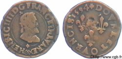 HENRI IV LE GRAND Double tournois, 2e type de Clermont (légende latine) 1594 Clermont-Ferrand