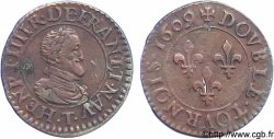 HENRI IV LE GRAND Double tournois, type de Nantes 1609 Nantes