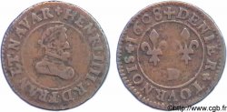 HENRY IV Denier tournois, type de Lyon 1608 Lyon