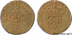 LOUIS XIII Écu d or au soleil, 1er type 1637 Rouen