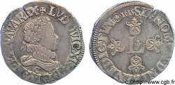 LOUIS XIII Demi-franc au grand buste lauré et au col fraisé 1615 Saint-Lô