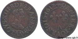 LOUIS XIII LE JUSTE Denier tournois, type de Paris 1617 Paris