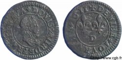 LOUIS XIII LE JUSTE Denier tournois, 1er buste enfantin au col fraisé, (2e portrait) 1611 Lyon
