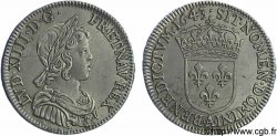 LOUIS XIV LE GRAND OU LE ROI SOLEIL Quart d écu à la mèche courte 1643 Paris, Monnaie du Louvre SUP